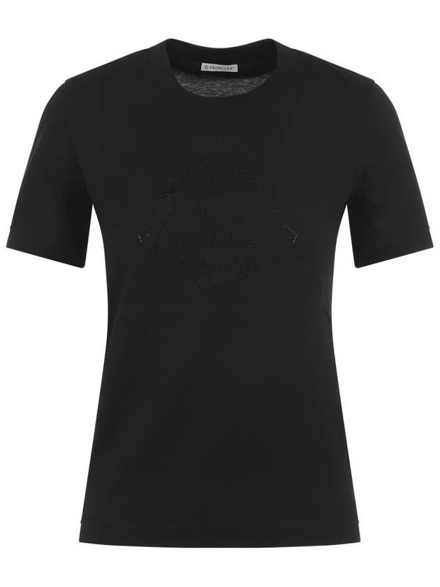 Crystal Logo Short Sleeve T-Shirt Black - MONCLER - BALAAN 2