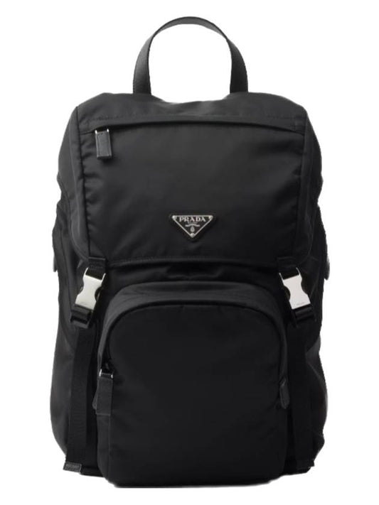 Re-Nylon Saffiano Leather Backpack Black - PRADA - BALAAN 2