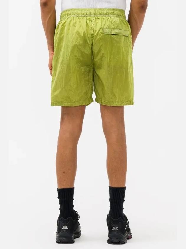 Men's Logo Patch Nylon Metal Swim Shorts Yellow - STONE ISLAND - BALAAN.