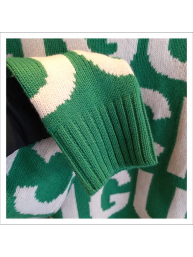 Logo Intarsia Knit Top Green - GUCCI - BALAAN 6