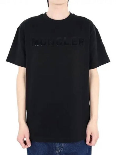 Men s Bold Lettering Logo Short Sleeve Black 8C00062 83927 999 271533 1062800 - MONCLER - BALAAN 1