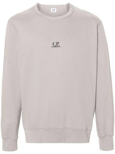 Light Fleece Logo Sweatshirt Grey - CP COMPANY - BALAAN 2