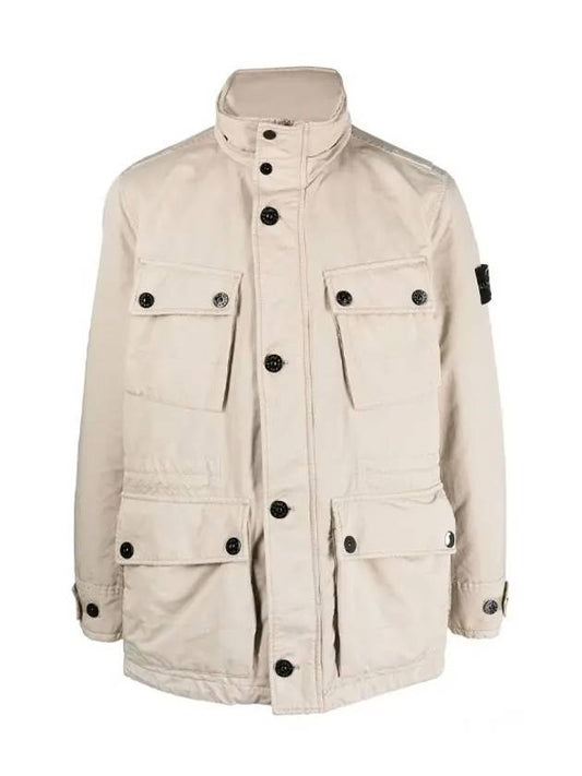 Men's Logo Patch Jacket Beige - STONE ISLAND - BALAAN 2