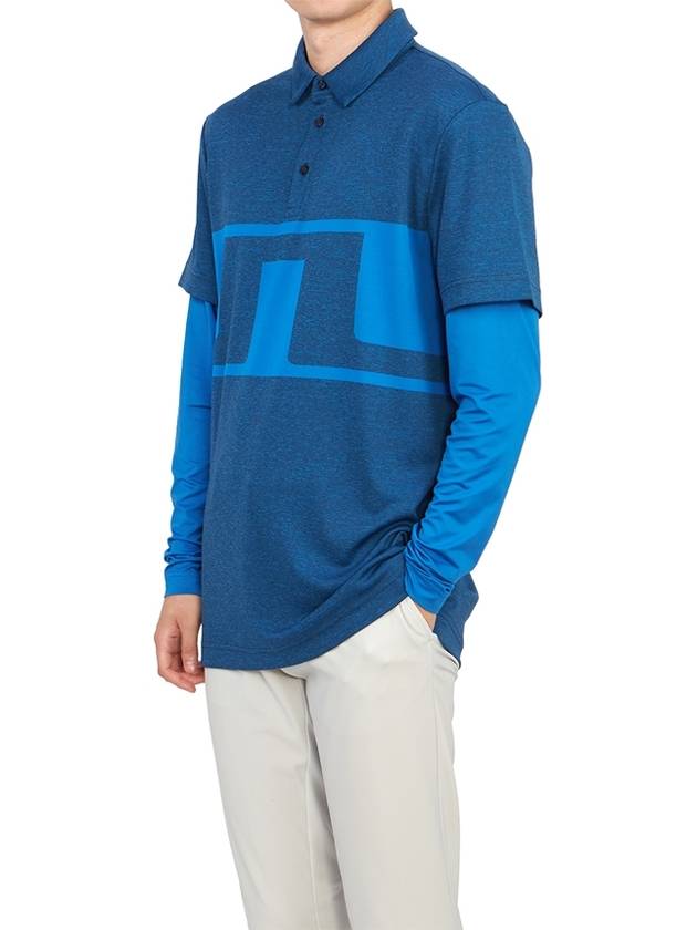 Men's Leon Regular Fit Long Sleeve Polo Shirt Blue - J.LINDEBERG - BALAAN 6