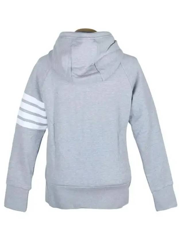 Engineered 4 Bar Diagonal Zip Up Hoodie Light Grey - THOM BROWNE - BALAAN 4