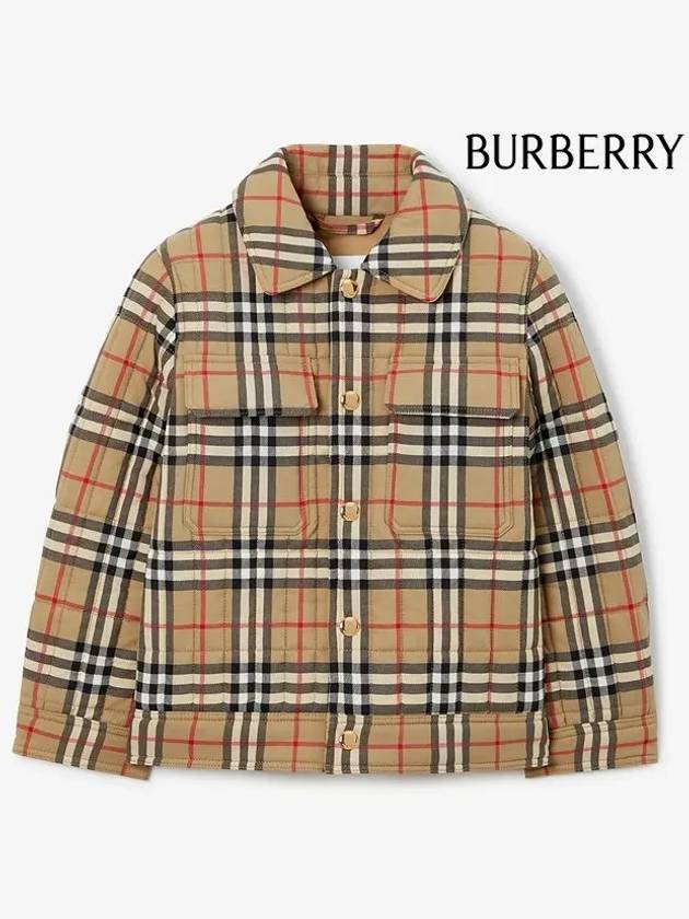 Kids Vintage Check Quilted Jacket Beige - BURBERRY - BALAAN 3