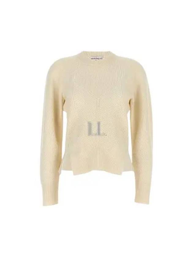 Chevron Pattern Crew Neck Knit Top Cream - ALEXANDER MCQUEEN - BALAAN 2