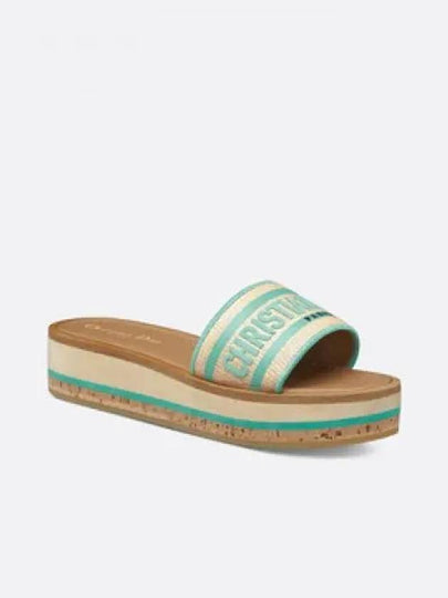 Dioriviera Dway Platform Slide Slippers Natural Aquamarina - DIOR - BALAAN 2