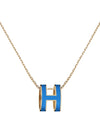 Pop H Pendant Necklace Bleu Sature - HERMES - BALAAN 1