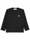 Kids Cotton Jersey Long Sleeve T-Shirt Black - STONE ISLAND - BALAAN 2