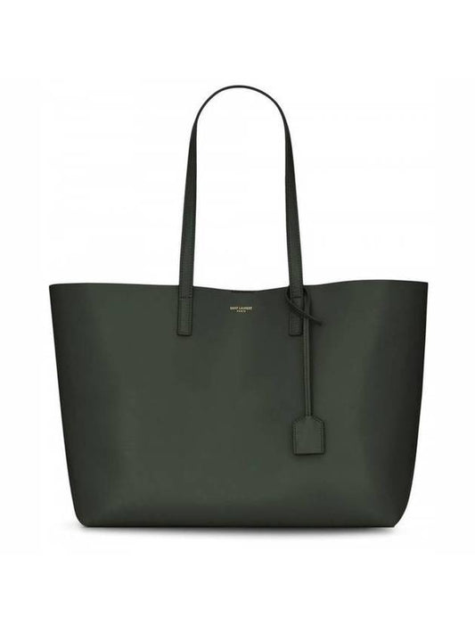 East West Shopper Tote Bag Green - SAINT LAURENT - BALAAN 1