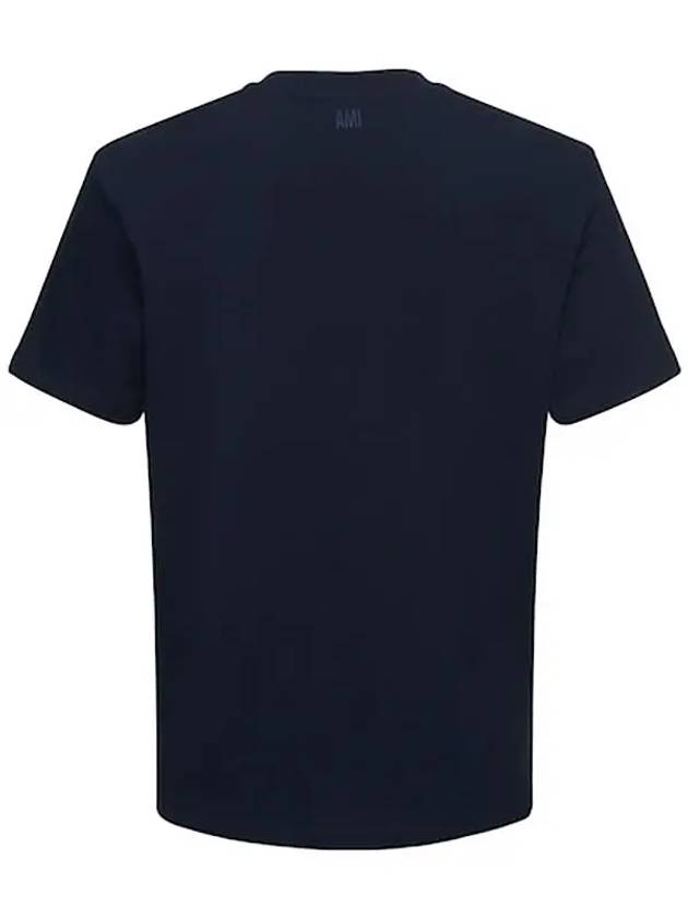 Paris ADC Tonal Logo Embro Navy Short Sleeve TShirt - AMI - BALAAN 2