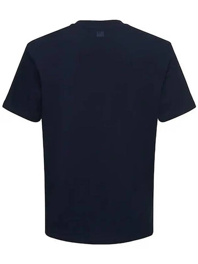 Paris ADC Tonal Logo Embro Navy Short Sleeve TShirt - AMI - BALAAN 2