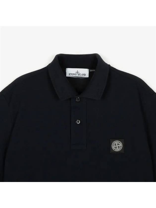 Pique Stretch Cotton Short Sleeve Polo Shirt Navy - STONE ISLAND - BALAAN 4