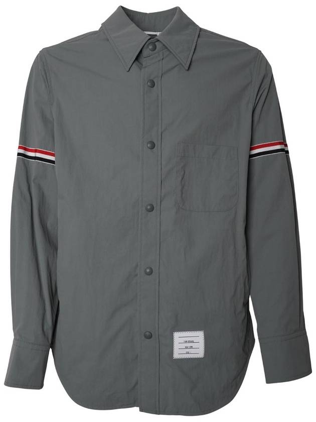 Three Stripes Armband Nylon Long Sleeve Shirt Grey - THOM BROWNE - BALAAN 2