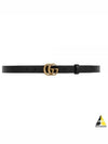 GG Marmont Double Buckle Thin Belt Black - GUCCI - BALAAN 2