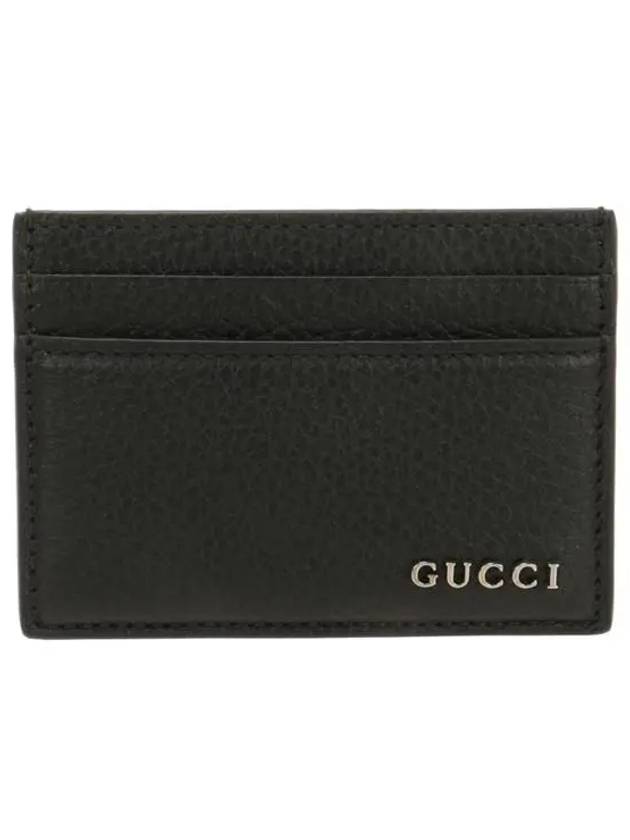 Metal Logo Leather Card Wallet Black - GUCCI - BALAAN 2