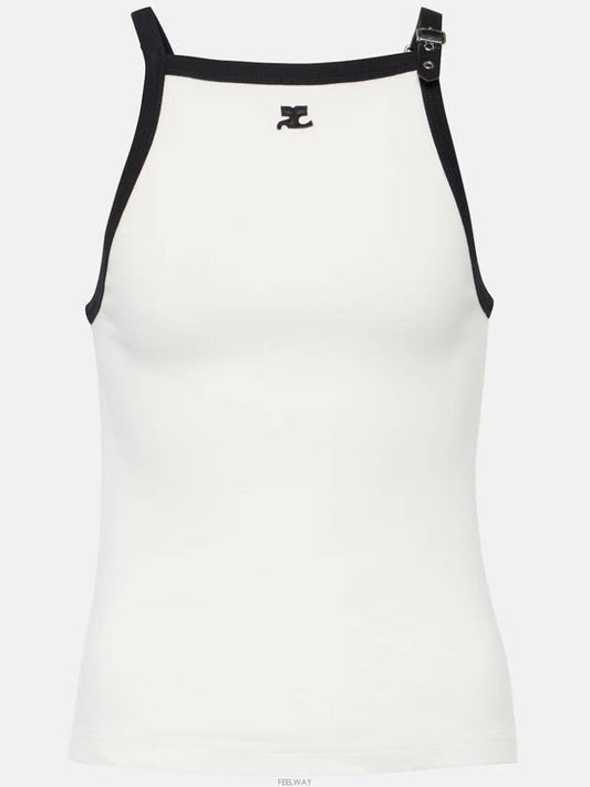 Buckle Contrast Sleeveless White - COURREGES - BALAAN 2