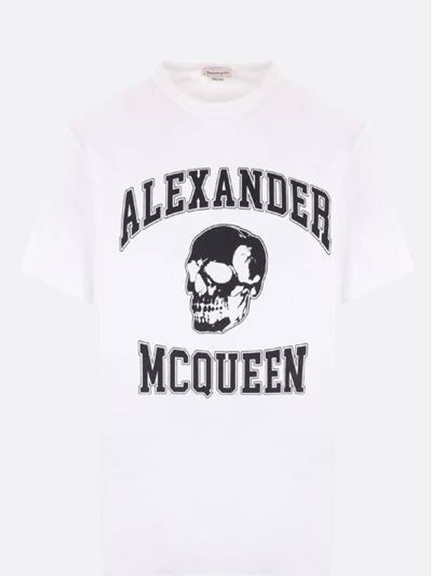 Skull Logo Print Short Sleeve T-shirt White - ALEXANDER MCQUEEN - BALAAN 3