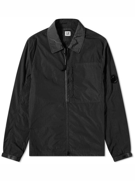 Lens Wappen Chrome R Overshirt Zip Up Jacket Black - CP COMPANY - BALAAN 1