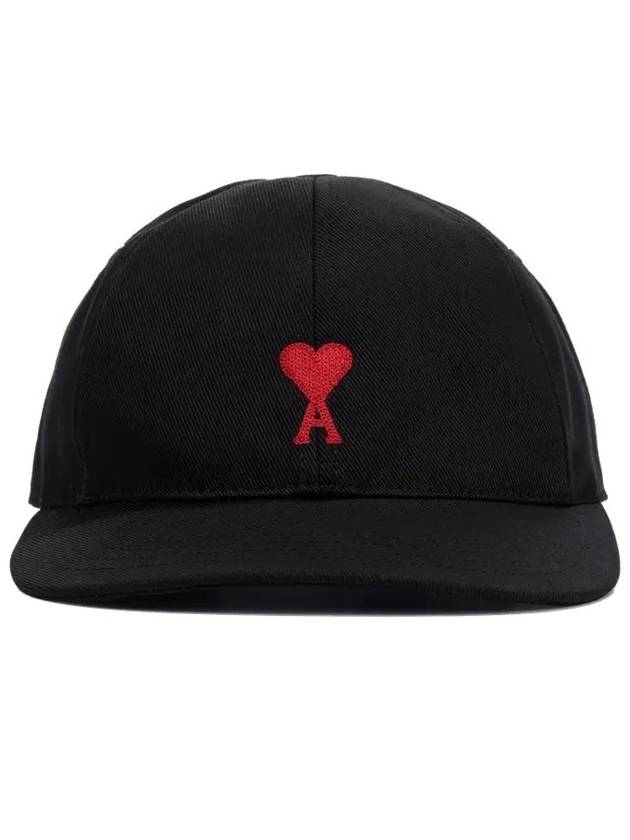 heart logo embroidery ball cap black - AMI - BALAAN.