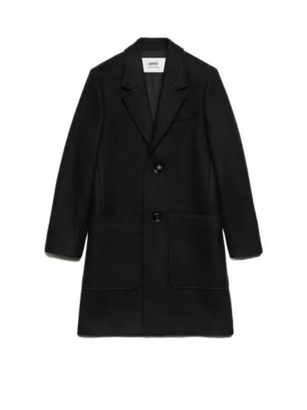 Two Button Wool Single Coat Black - AMI - BALAAN 2