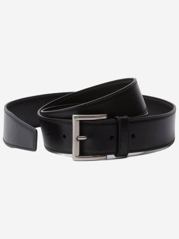 Leather Belt Black Black - PRADA - BALAAN 2