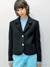 Wool Crop Black Jacket Wool Crop Black JK - DAMAGE MNEMONIC - BALAAN 1