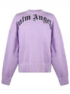 Men's Curved Logo Sweatshirt Purple - PALM ANGELS - BALAAN 2