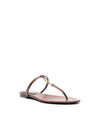 Cassandra Leather Flip Flops Brown - SAINT LAURENT - BALAAN 4