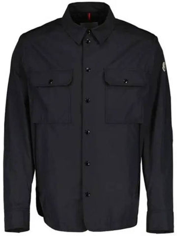 1A00096 54A91 999 Arm Logo Patch Pocket Overshirt Jacket Black Men s TLS 271981 - MONCLER - BALAAN 1