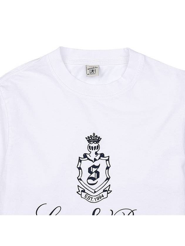 Slogan Print Cotton Short Sleeve T-Shirt White - SPORTY & RICH - BALAAN 4