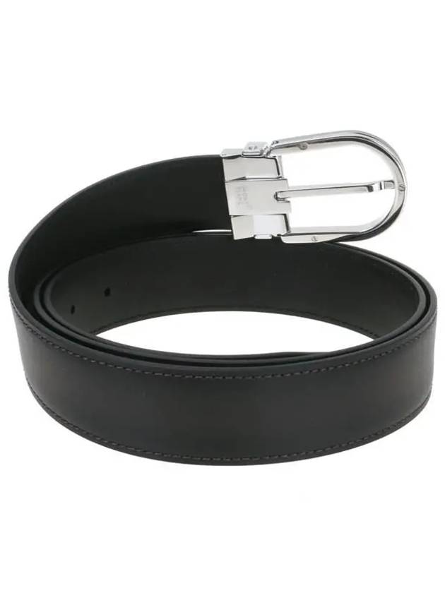 Smooth Reversible Belt Gray - MONTBLANC - BALAAN.