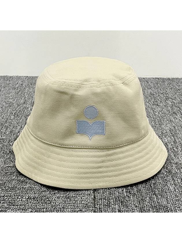 Haley Embroidered Logo Bucket Hat Ivory - ISABEL MARANT - BALAAN 3