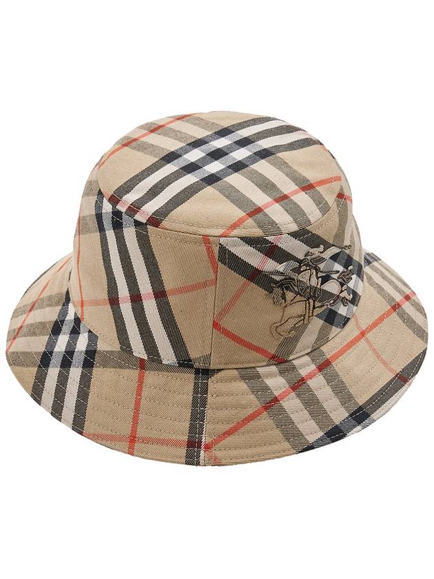 Check Cotton Blend Bucket Hat Beige - BURBERRY - BALAAN 5