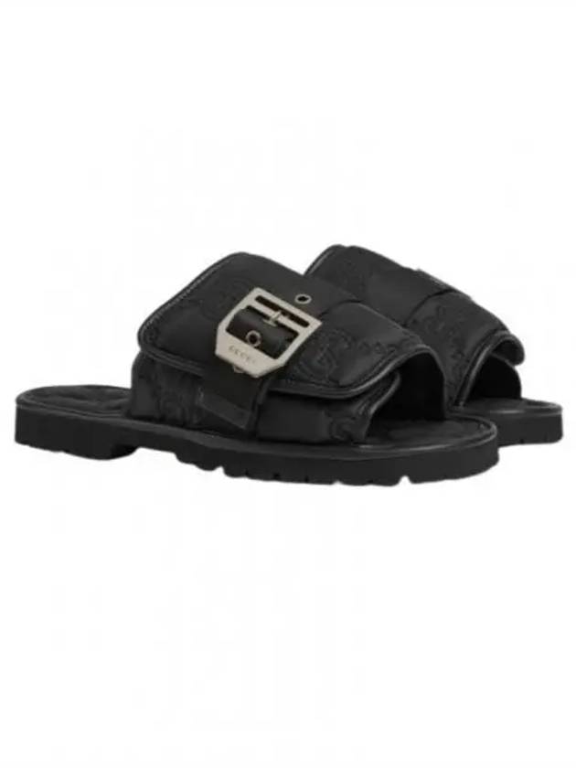 Nylon Quilted Sandals Black - GUCCI - BALAAN 2