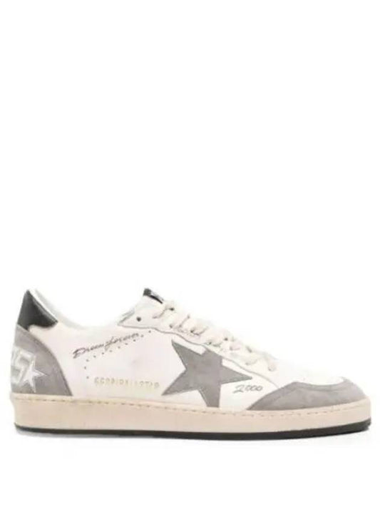 Ball Star Leather Low Top Sneakers Grey White - GOLDEN GOOSE - BALAAN 2