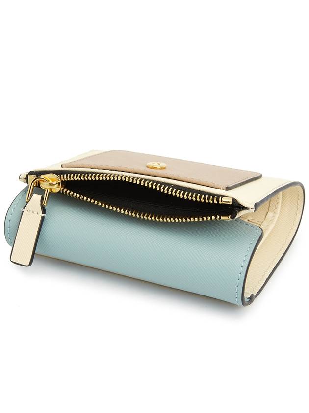 Saffiano Tri-Fold Half Wallet Blue - MARNI - BALAAN 5