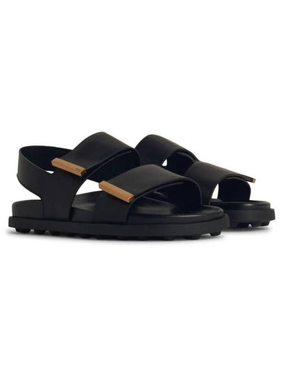 Tod'S Black Leather Sandals - TOD'S - BALAAN 2