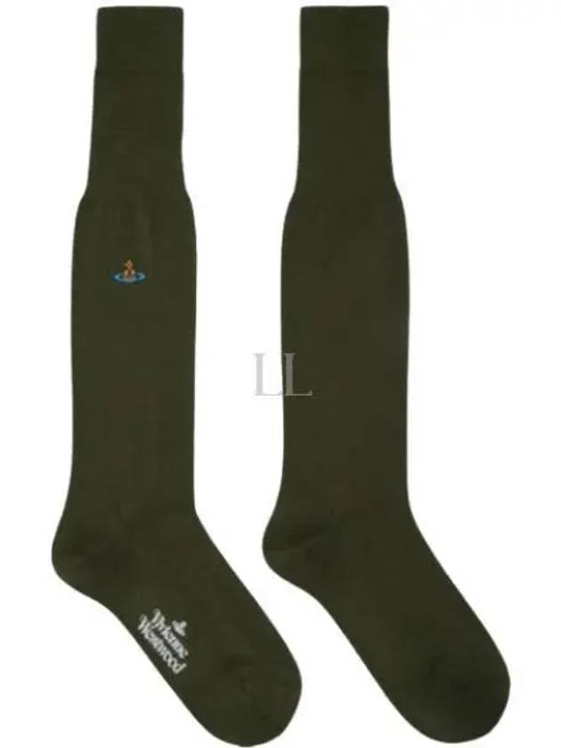 Unicolor Plain Knee High Socks Black - VIVIENNE WESTWOOD - BALAAN 2