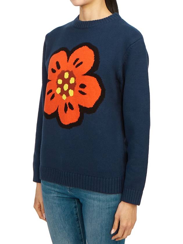 Kids Knit Sweatshirt K2583384A Blue - KENZO - BALAAN 3