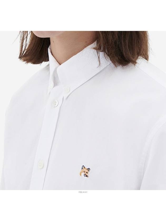 Small Fox Head Patch Classic Long Slevee Shirt White - MAISON KITSUNE - BALAAN 7