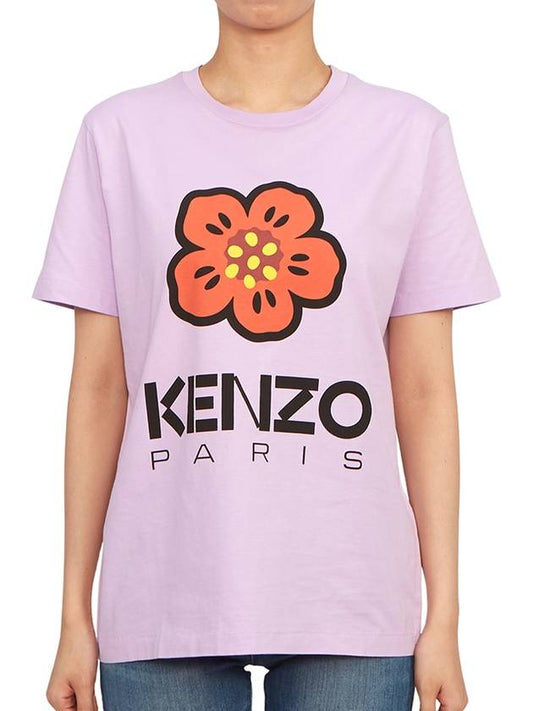 Women's Boke Flower Loose Fit Short Sleeve T-Shirt Pink - KENZO - BALAAN.