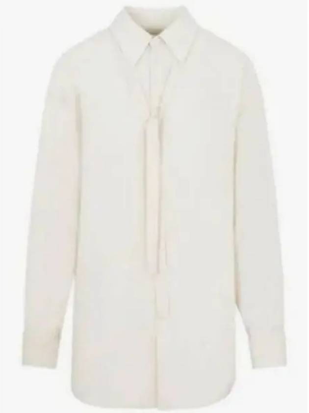 Tie Detail Satin Shirt White - LEMAIRE - BALAAN 2