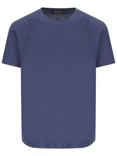 Silk Cotton Soft Short Sleeve T-Shirt Delft Blue - LORO PIANA - BALAAN 2