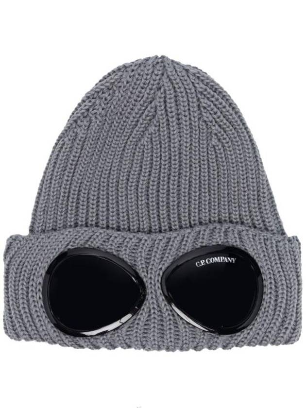 Extra Fine Merino Wool Goggle Beanie Grey - CP COMPANY - BALAAN 1