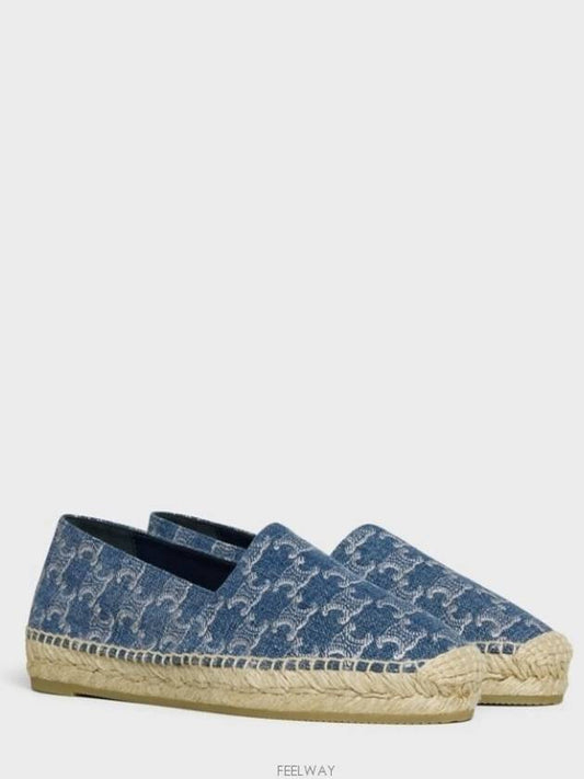 Triomphe Stamped Denim Espadrilles Navy - CELINE - BALAAN 2