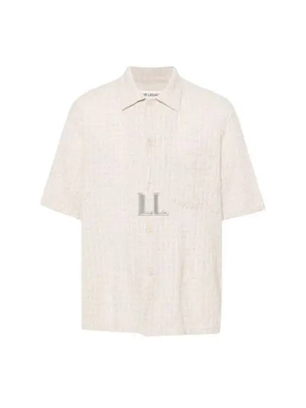 Box Seersucker Texture Short Sleeve Shirt Beige - OUR LEGACY - BALAAN 2