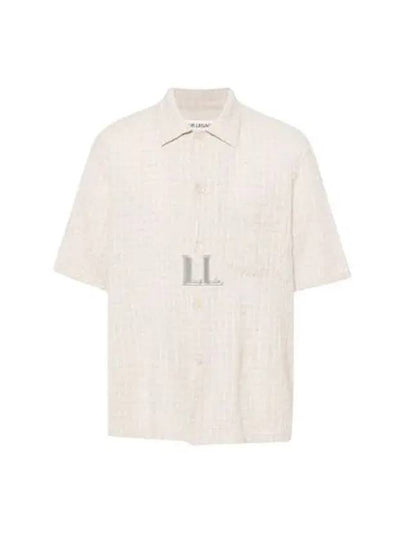 Box Seersucker Texture Short Sleeve Shirt Beige - OUR LEGACY - BALAAN 2