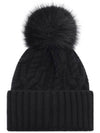 Women s Logo Patch Pom Wool Cashmere Beanie 3B00029 M4506 999 24F - MONCLER - BALAAN 6